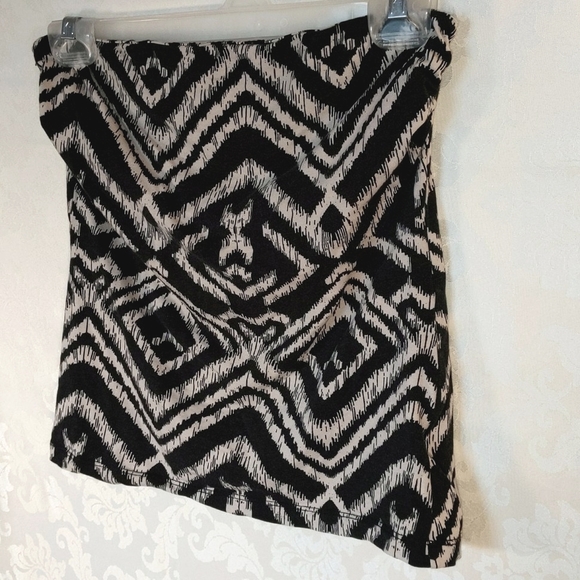 2000s geometric print black and white tube top boho - Picture 2 of 4